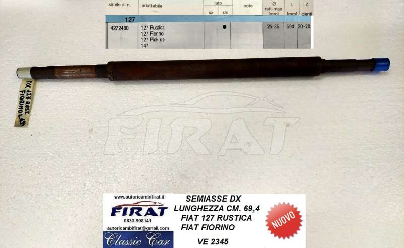 SEMIASSE FIAT 127 RUSTICA - FIORINO DX (2345)